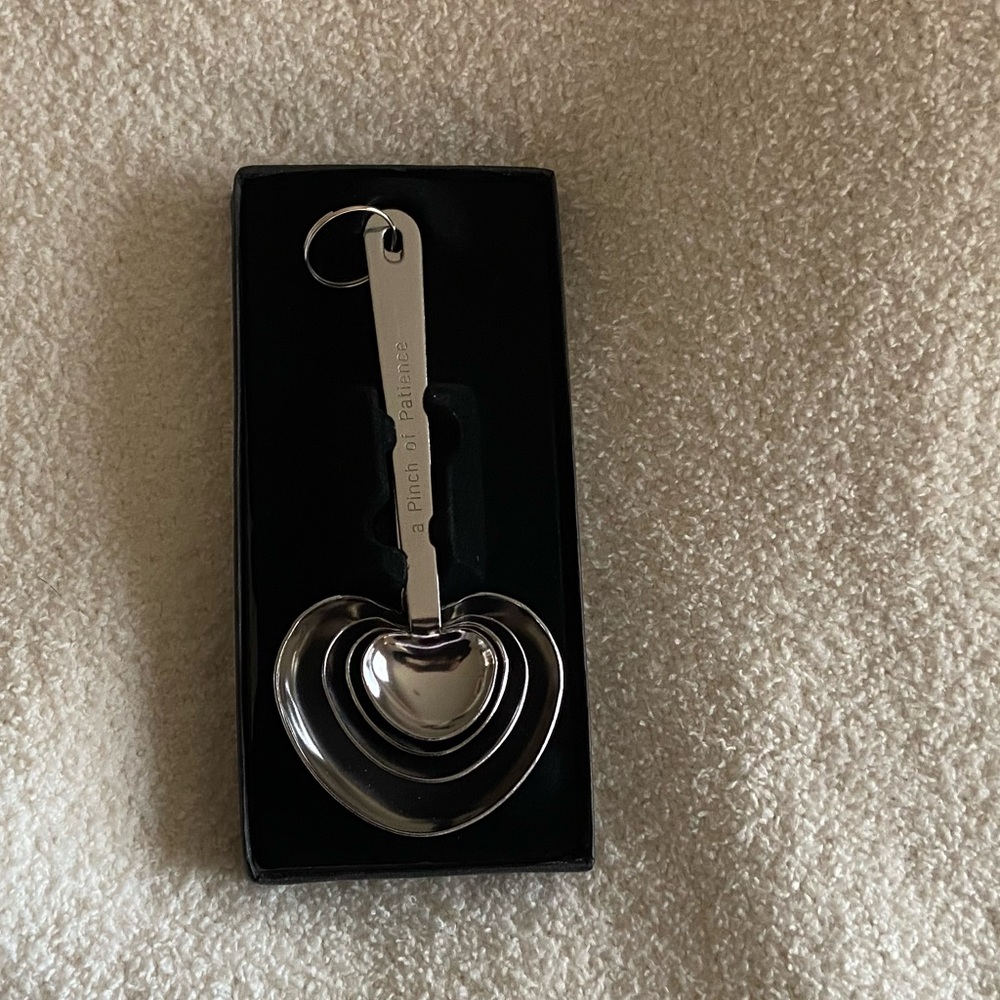 Heart shaped measuring spoons.
